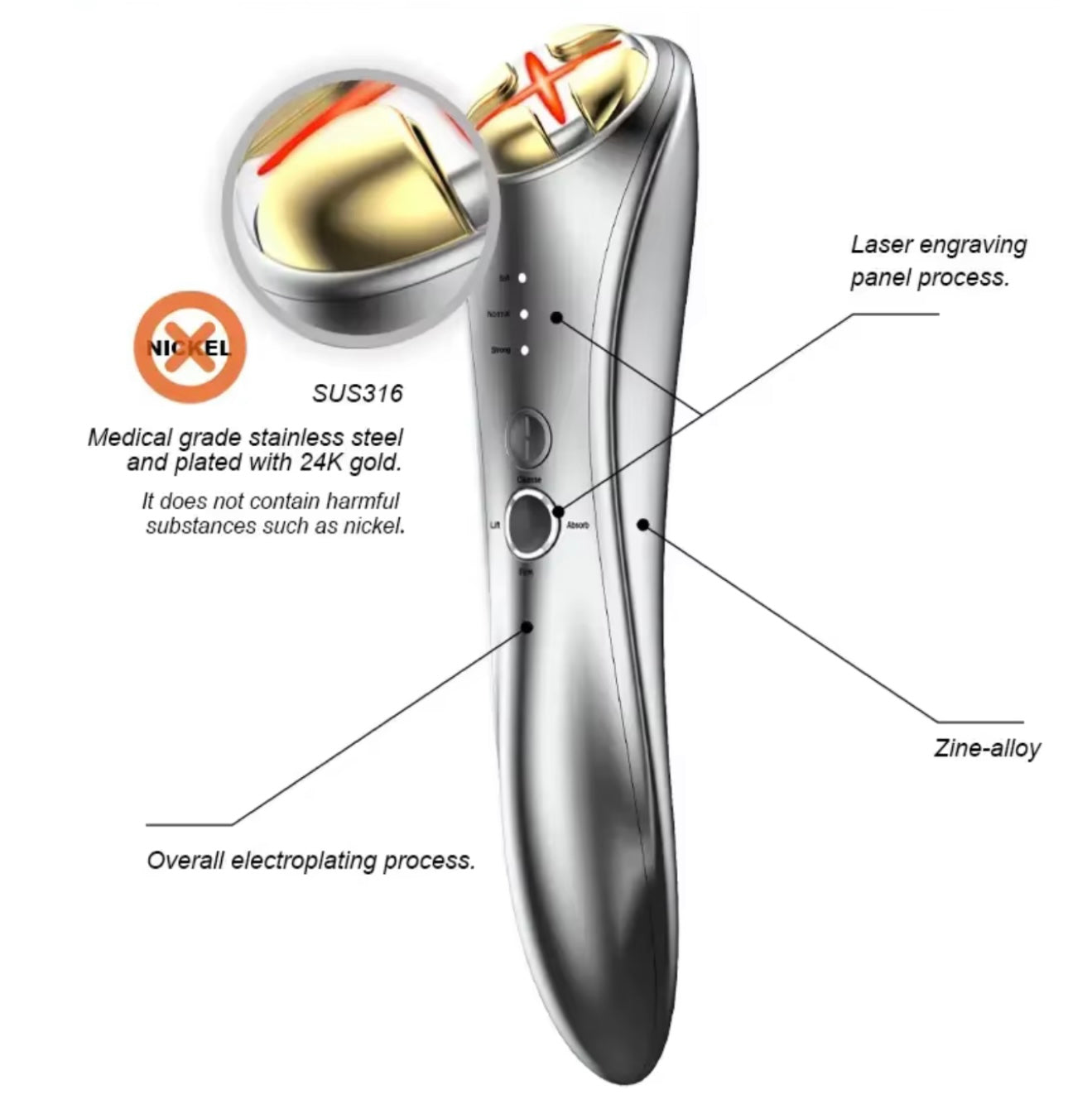 EMS RF Facial Device with Red Light Therapy